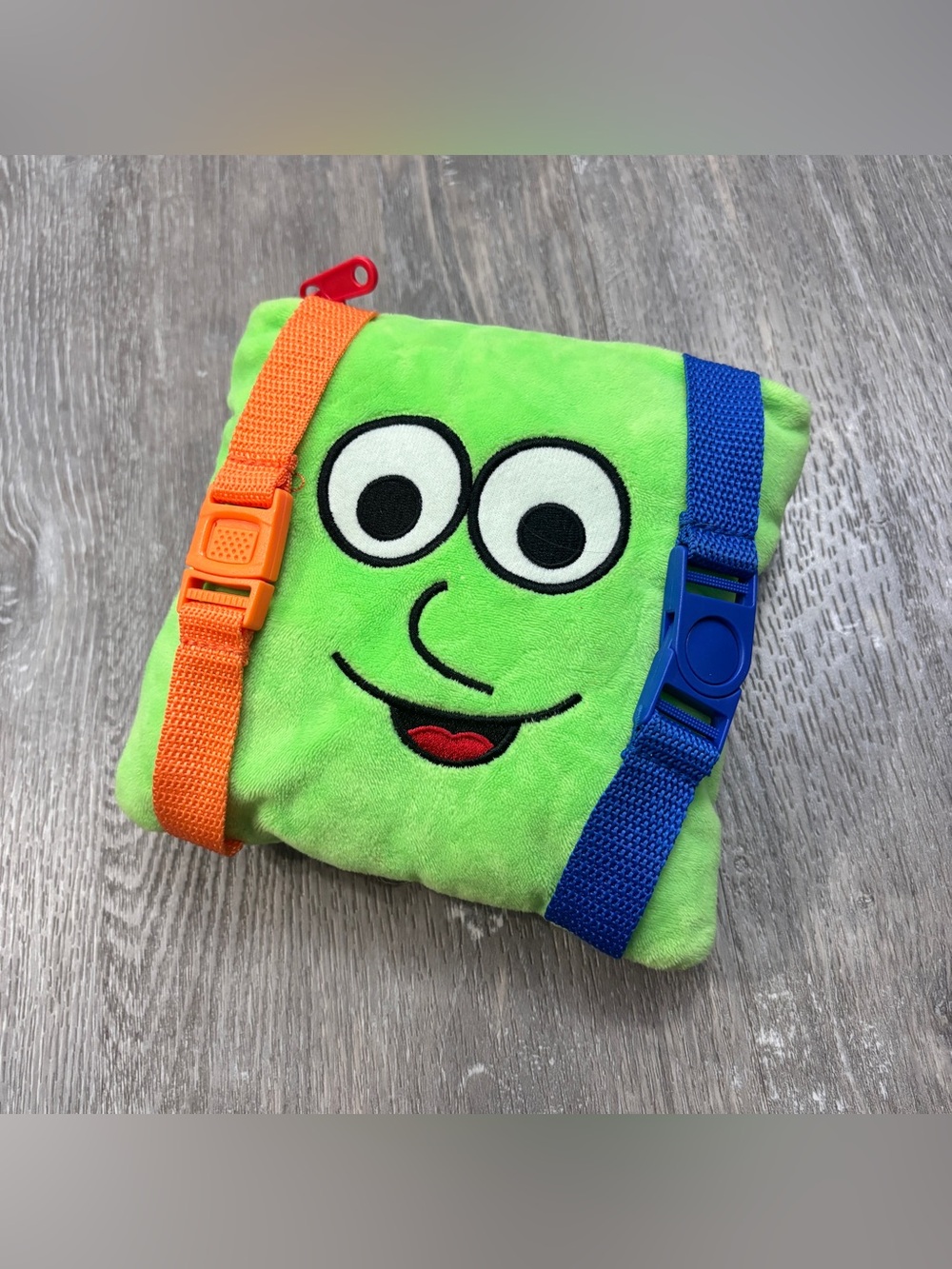 Buckle Toys Buster 6.5" Plush Travel Activity Square Pillow Pouch Learning Toy